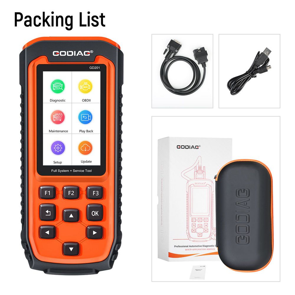 GODIAG GD201 Professional OBDII All-makes Full System Diagnostic Tool with 29 Service Reset Functions