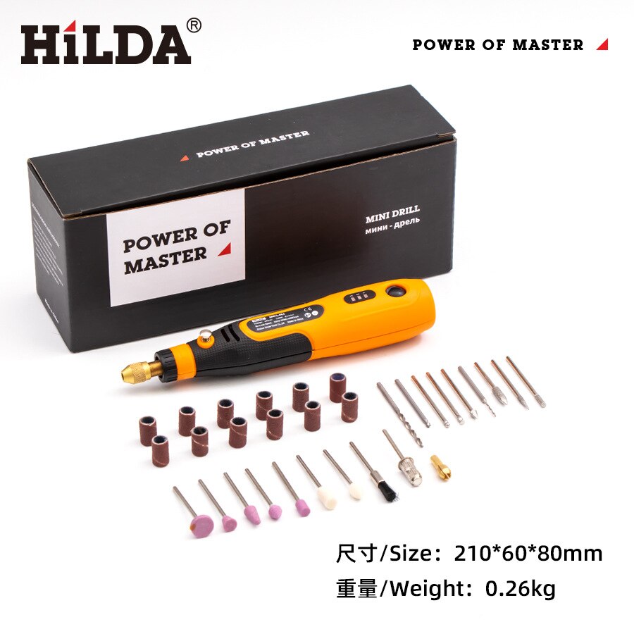 Hilda 3.6V USB Electric Drill Tool Kit Small Lithium Electrical Grinding Pen Lithium Electric Grinding Egg Carved Miniature