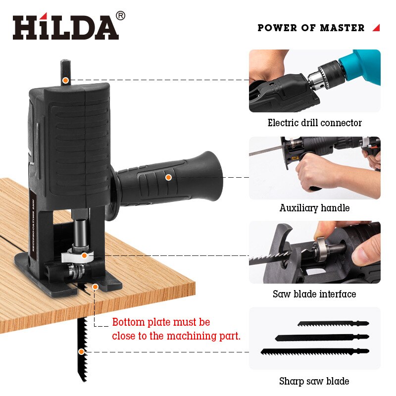 Hilda Quick Installation Reciprocating Saw Scroll Saw Sabre Saw Electric Drill to Reciprocating Saw Electric Drill Accessories