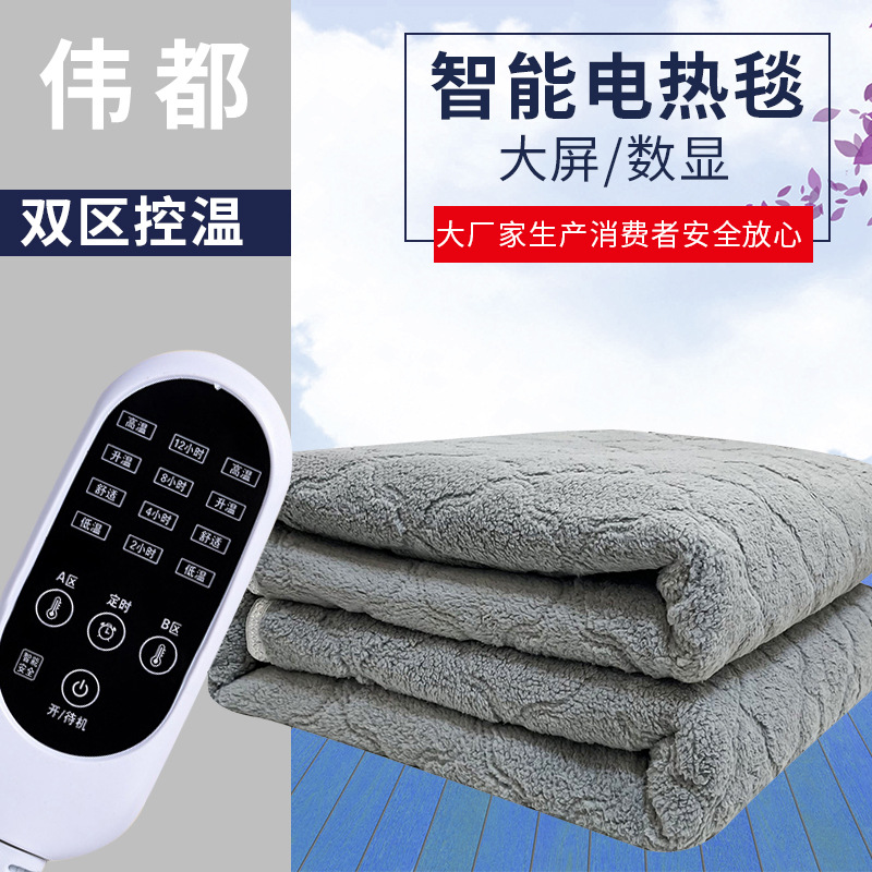 Intelligent Dual Control Soft Skin Friendly Dual Zone Temperature Control Manufacturer Wholesale Plush Electric Blanket