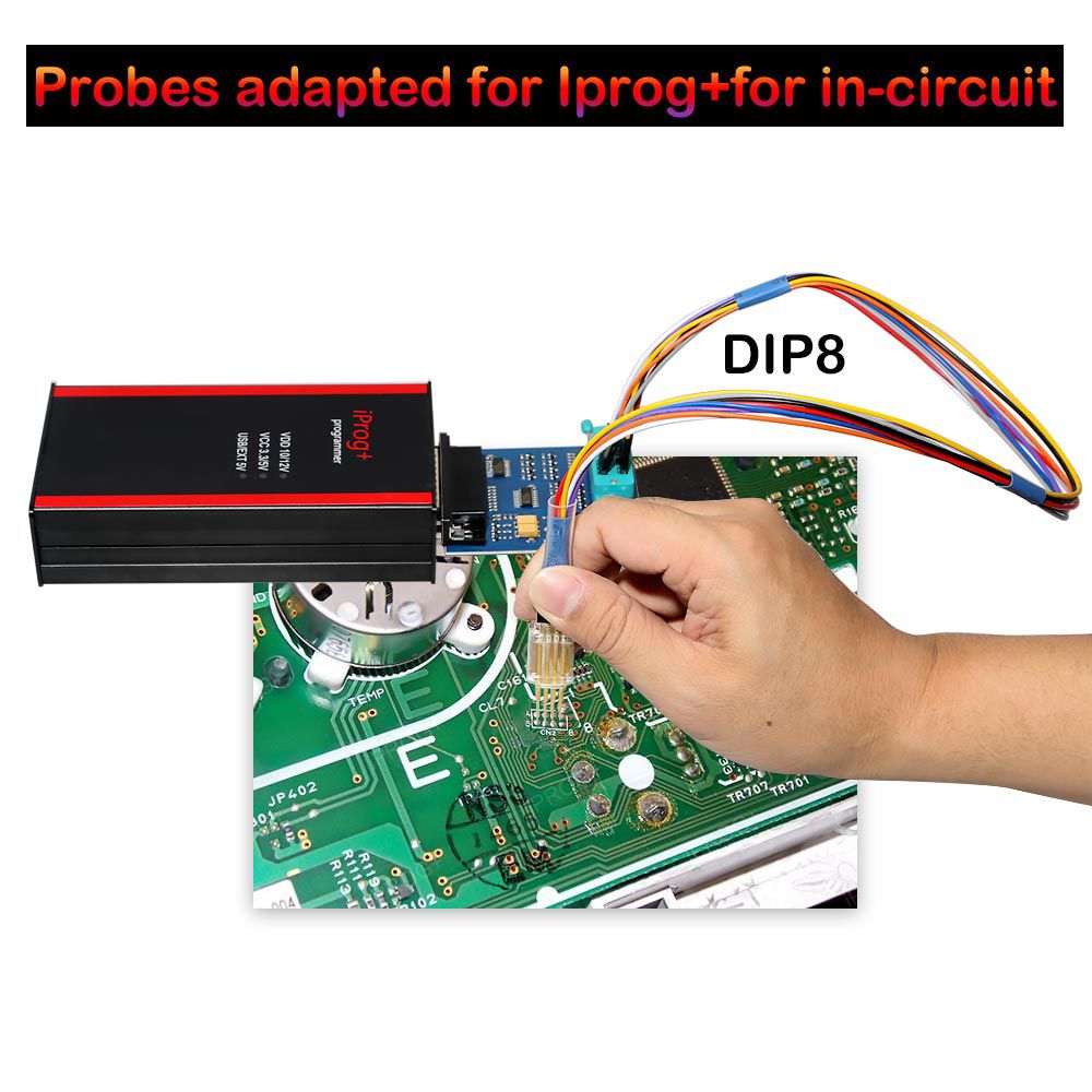 V84 Iprog+ Pro Programmer with Probes Adapters for in-circuit ECU Free Shipping