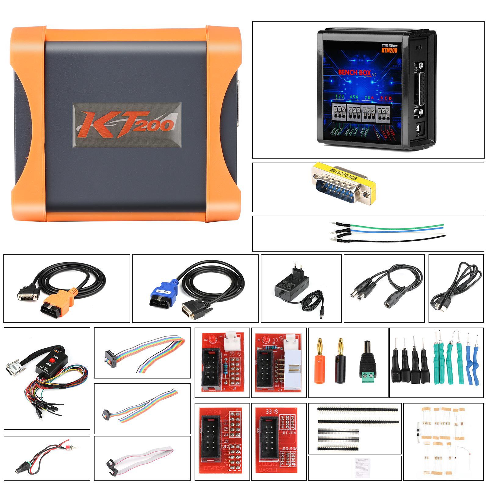 2023 KT200 ECU Programmer Master Version Get Free Toyota Lexus BDM/JTAG Sold-free Adapter Support OBD/BOOT/BDM/JTAG Modes