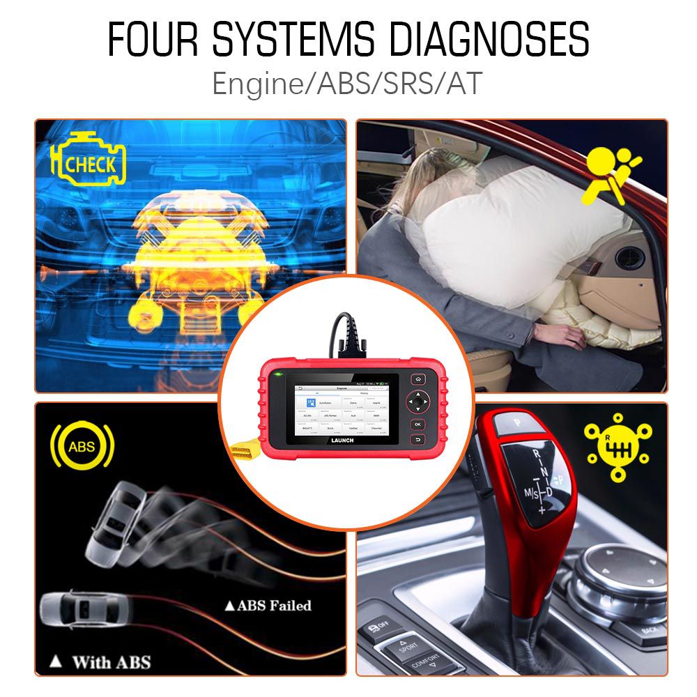 LAUNCH CRP123X OBD2 Code Reader for Engine Transmission ABS SRS Diagnostics with AutoVIN Service Lifetime Free Update Online