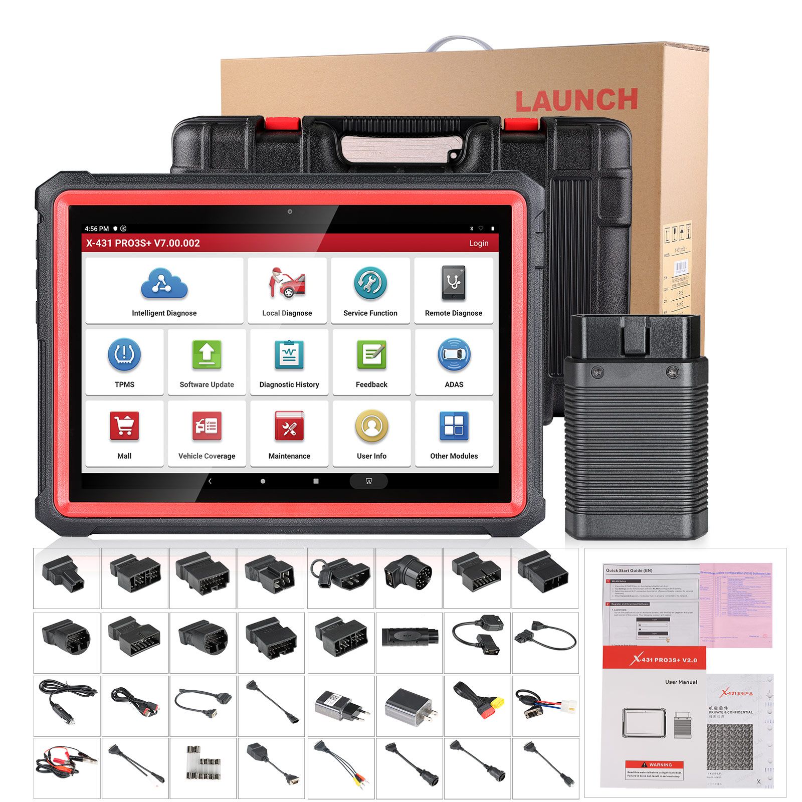 2023 Newest LAUNCH X431 PRO3S+ Bi-Directional Scan Tool with 31+ Reset Service / ECU Coding / AutoAuth FCA SGW