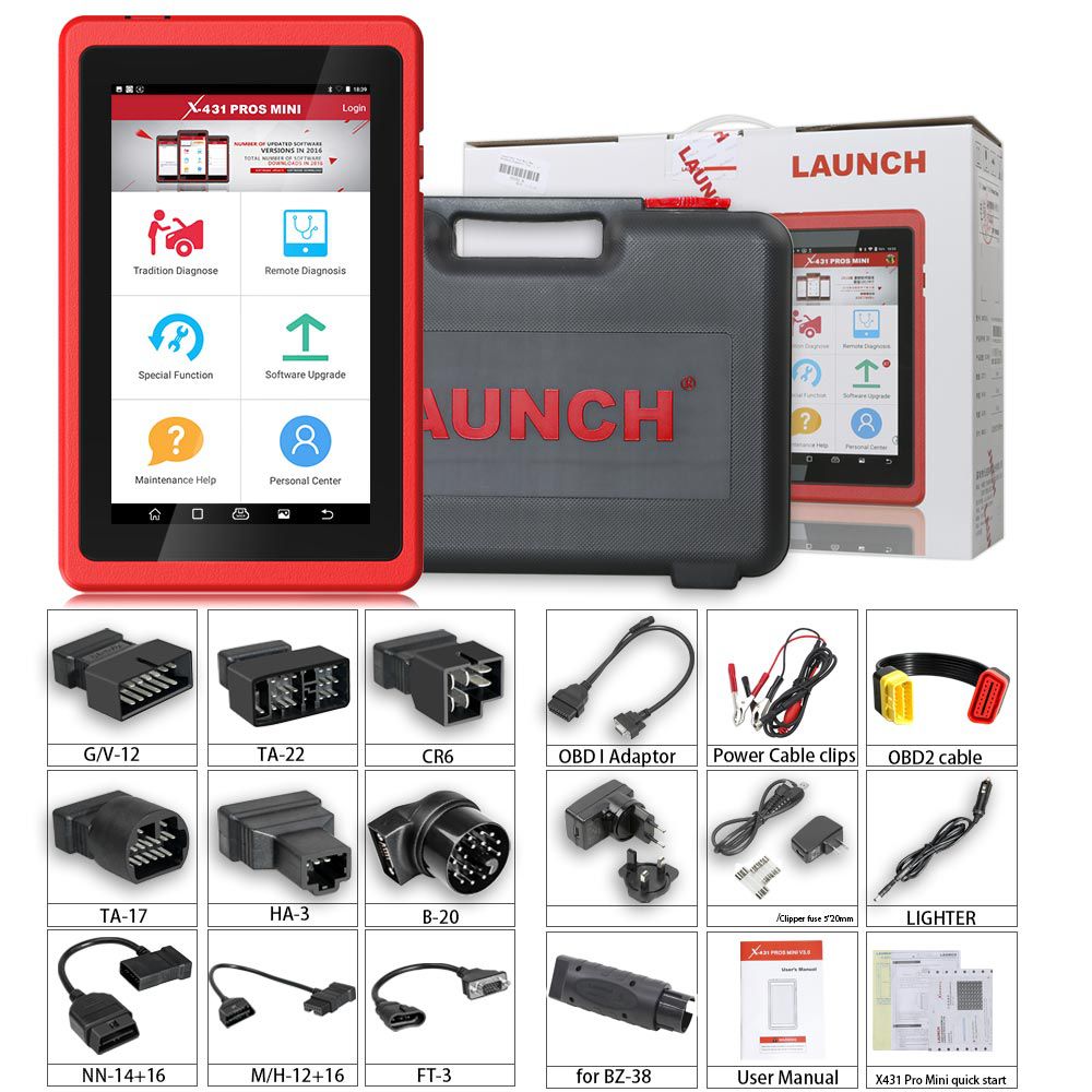 Launch X431 ProS Mini Android Pad Multi-System Multi-brand Diagnostic & Service Tool Free Update Online for 2 Years