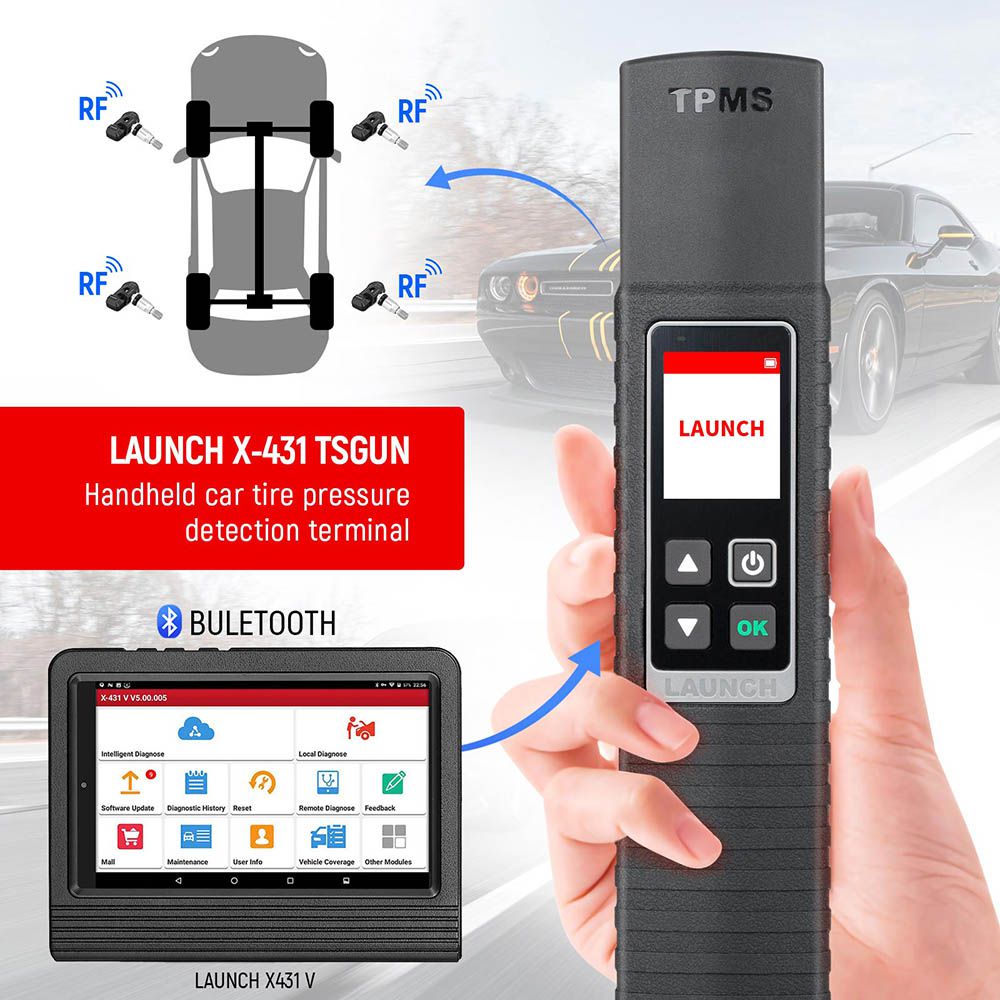 Launch X-431 TSGUN TPMS Tire Pressure Detector Handheld Terminator X431 TSGUN Sensor Activator Programming Tool