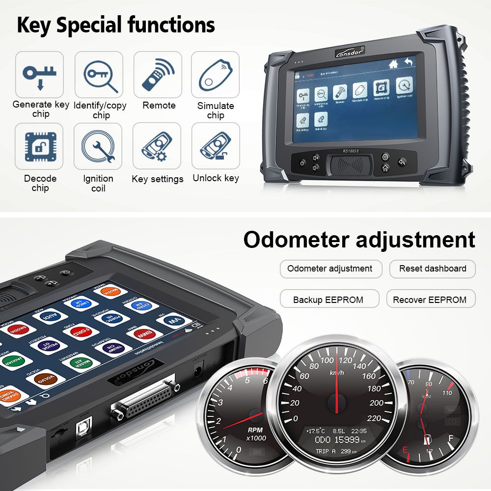  Lonsdor K518ISE Key Programmer Support VW 4th 5th IMMO& BMW FEM/EDC & Toyota H Chip Key Programming