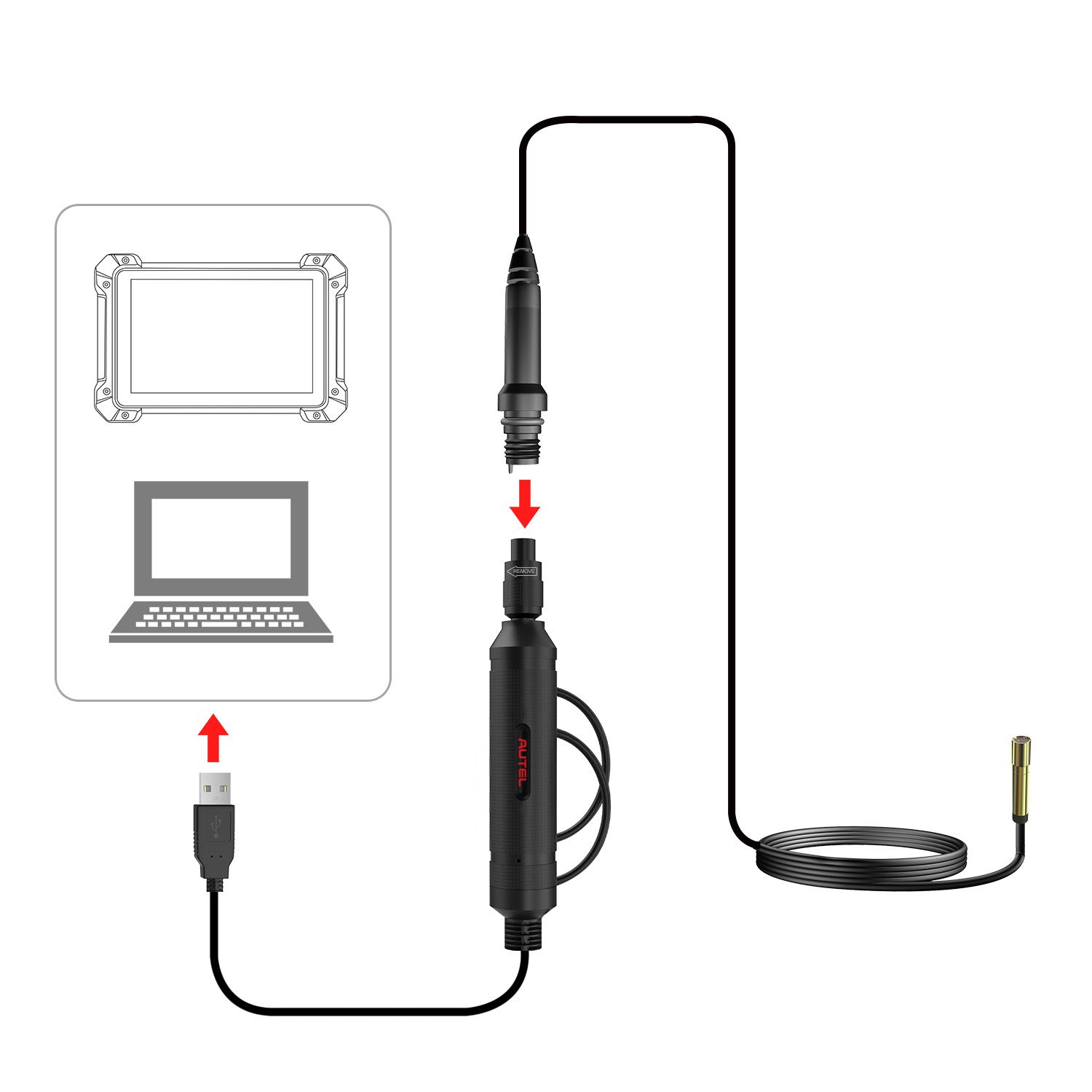 MaxiVideo MV108 8.5mm Digital Inspection Camera for MaxiSys Tablet Kit