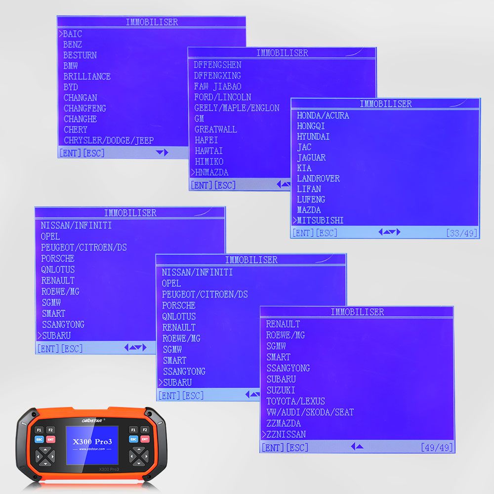 OBDSTAR X300 PRO3 X-300 Key Master with Immobiliser+Odometer Adjustment+EEPROM/PIC+OBDII+Toyota G & H Chip All Keys Lost