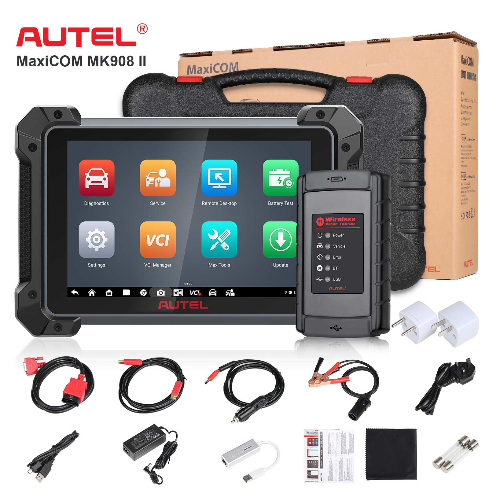 100% Original Autel MaxiCOM MK908 All System Diagnostic Tool Support ECU/Key Coding Updated Version of Maxisys MS908