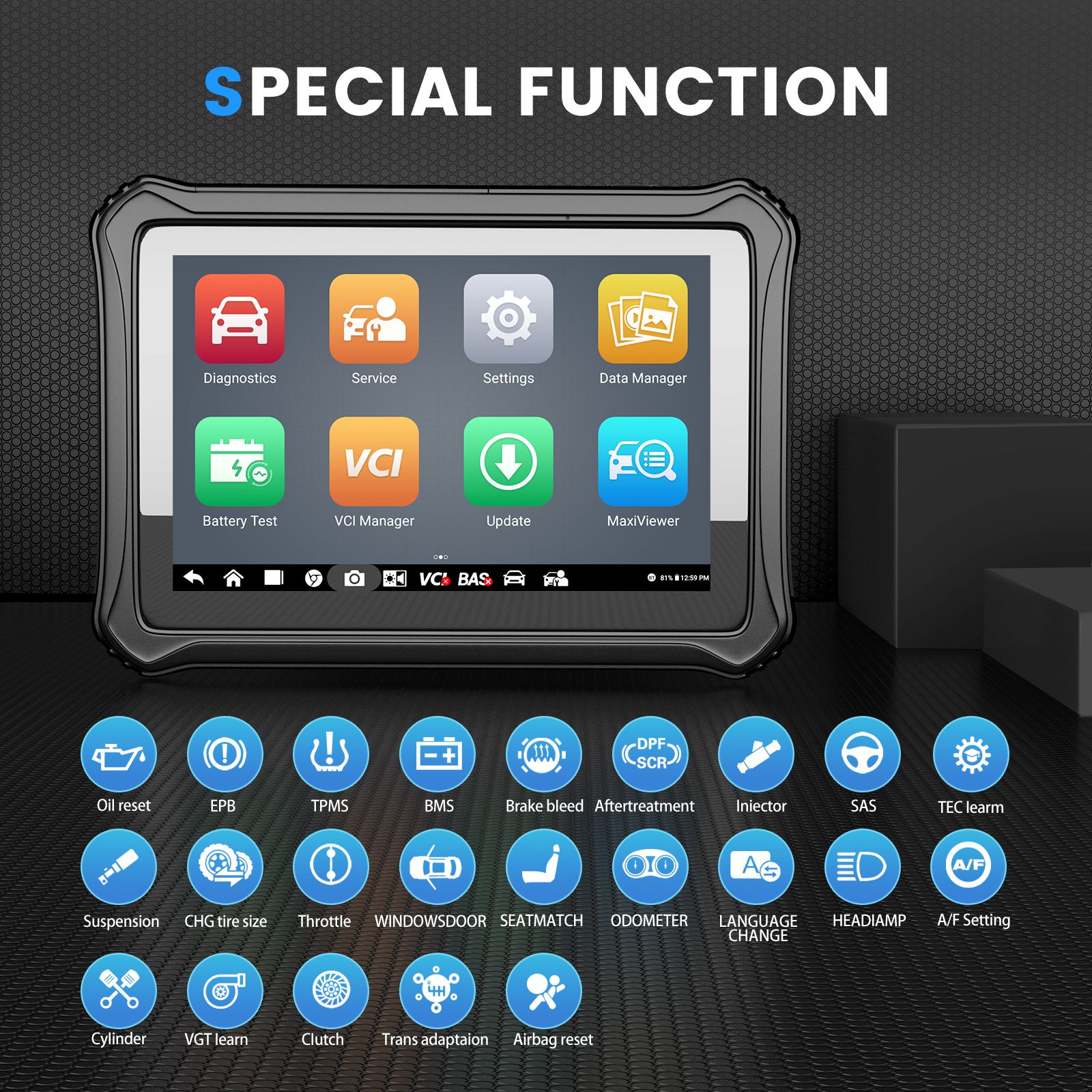 OTOFIX D1 Bi-directional All System Diagnostic Tool OBD2 Tablet Automotive Scanner with 30+ Service Function DPF EPB BMS Oil Reset TPMS