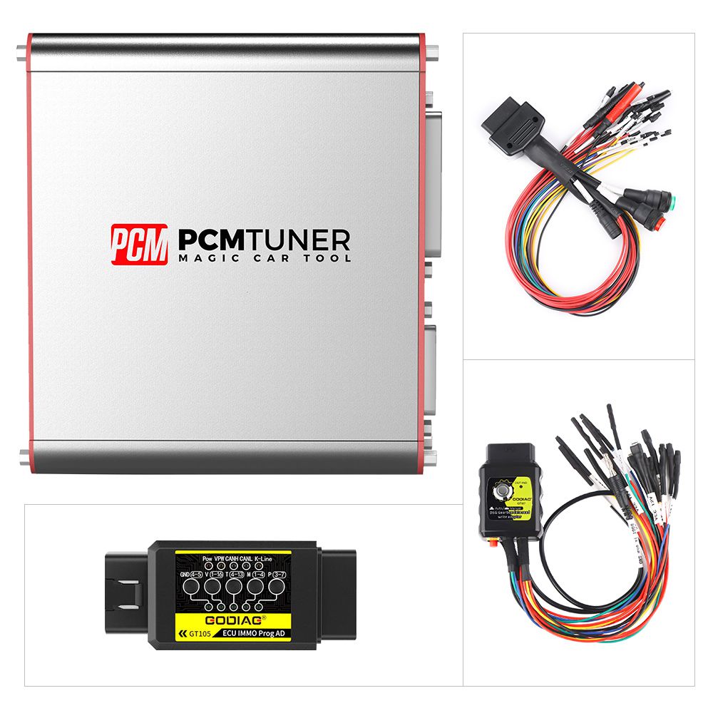 PCMtuner ECU Programmer 67 Modules in 1 + GODIAG GT107 DSG Gearbox Data Read/Write Adapter with GT105 + Breakout Tricore Cable