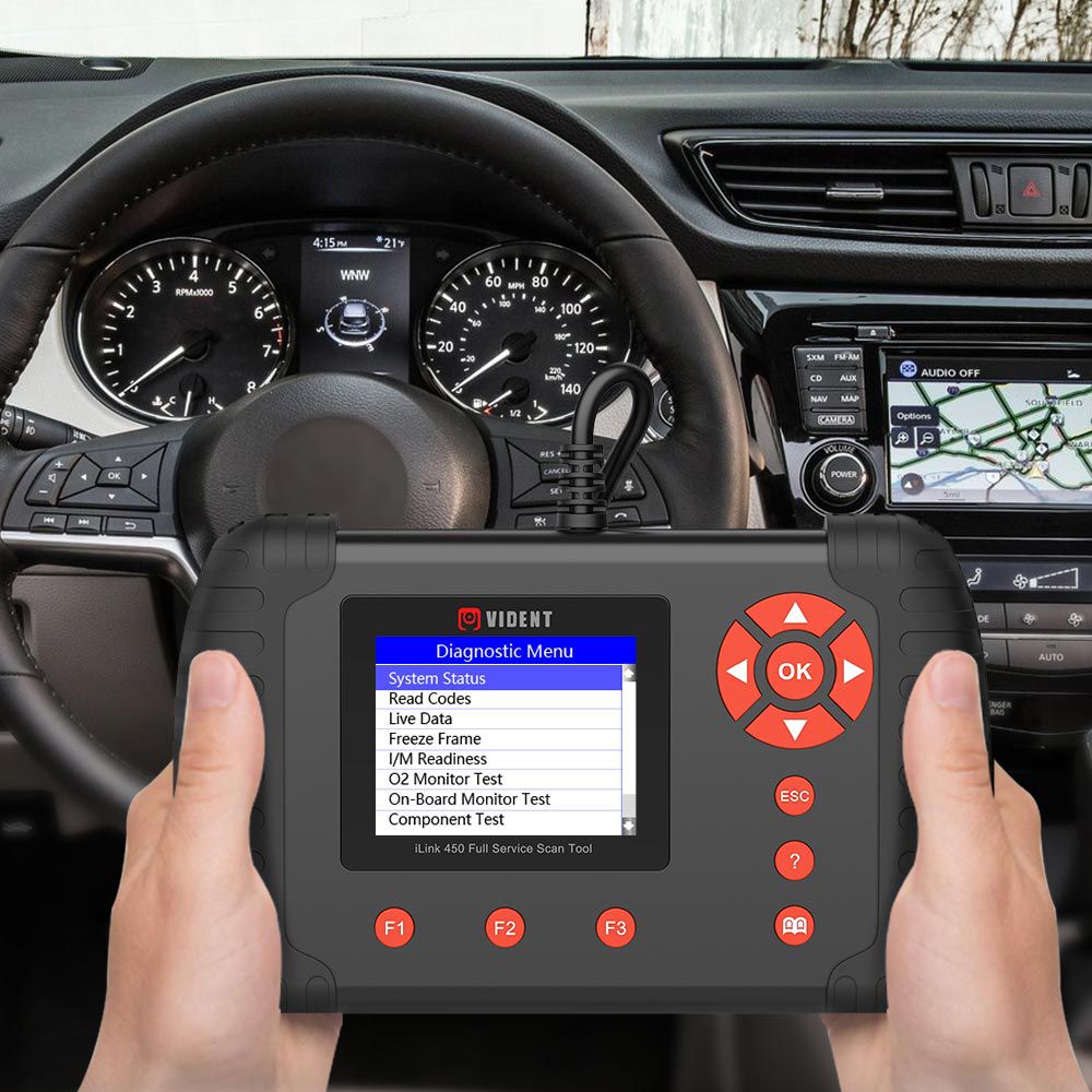 Vident iLink450 Full Service OBD2 Scan Tool Live Data EPB, Oil Service, ABS & SRS Reset, Battery Configuration etc