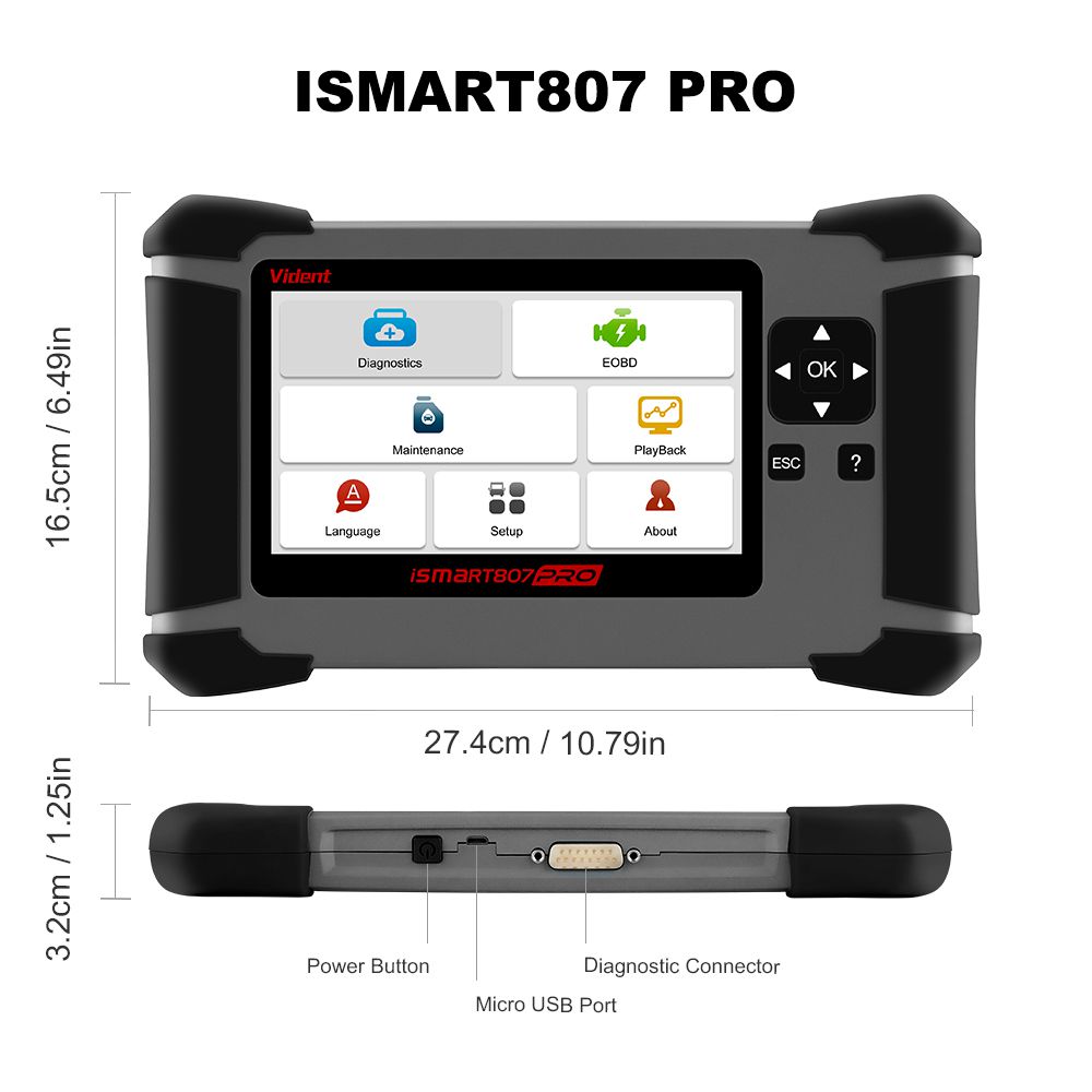  Vident iSmart807Pro All System OBD OBDII Scanner All Makes Diagnostic Tool DPF ABS AIRBAG OIL LIFE RESET