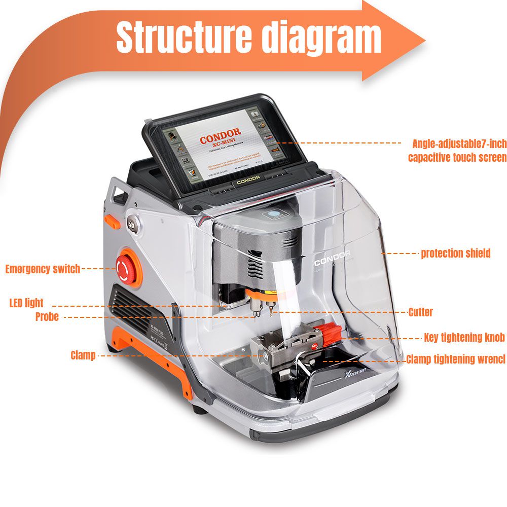 Xhorse CONDOR XC-MINI Plus CONDOR XC-MINI II Automatic Key Cutting Machine with 3 Years Warranty