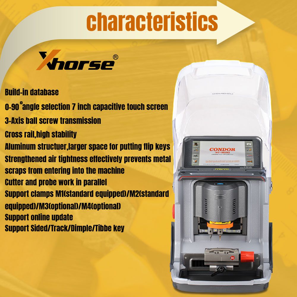 V3.6.2 Xhorse Condor XC-Mini Plus Automatic Key Cutting Machine Master Series with 3 Years Warranty