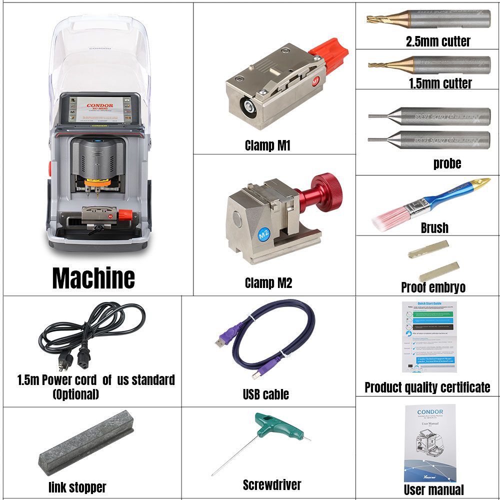 V3.6.2 Xhorse Condor XC-Mini Plus Automatic Key Cutting Machine Master Series with 3 Years Warranty