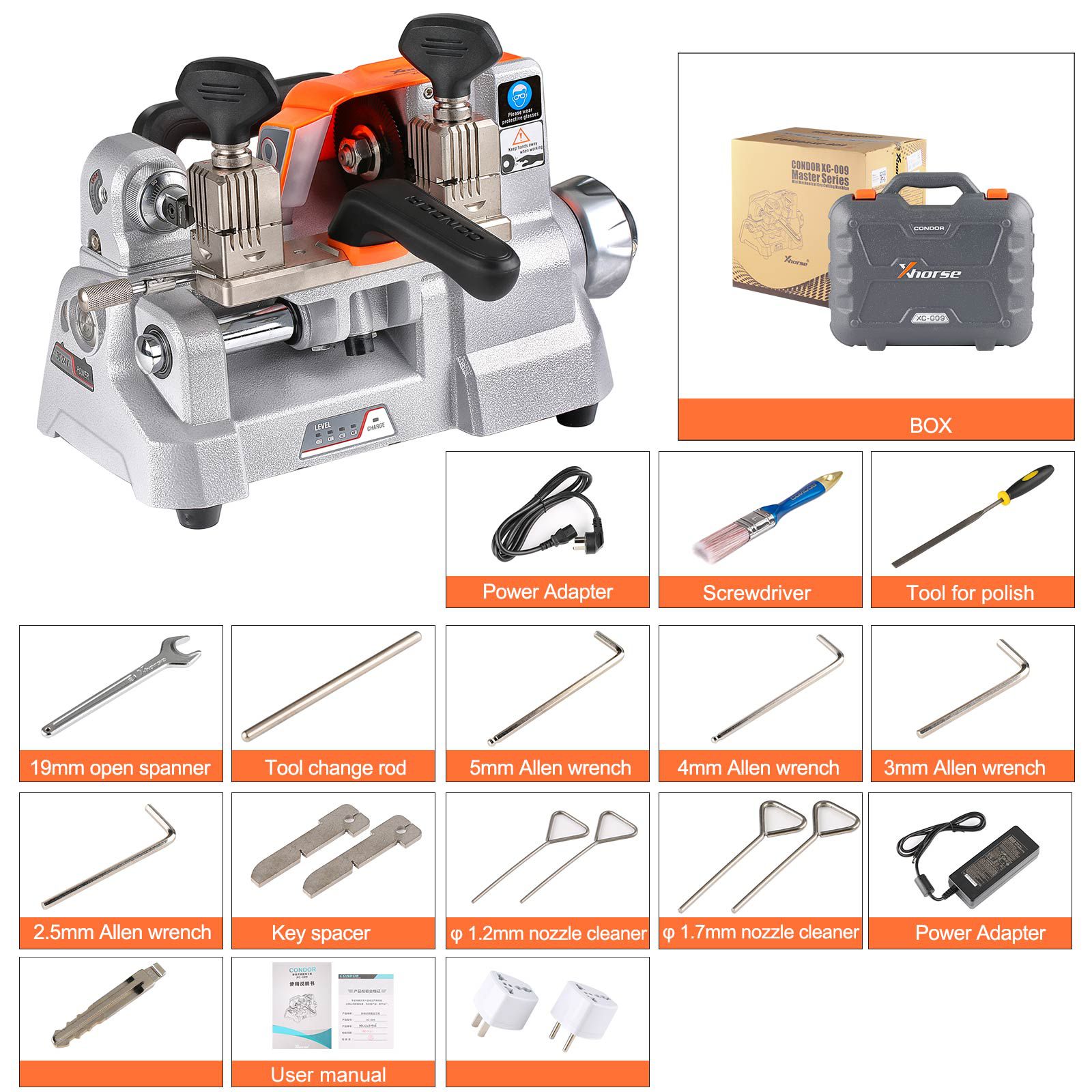 Xhorse Condor XC-009 Key Cutting Machine for Single-Sided keys and Double-Sided Keys