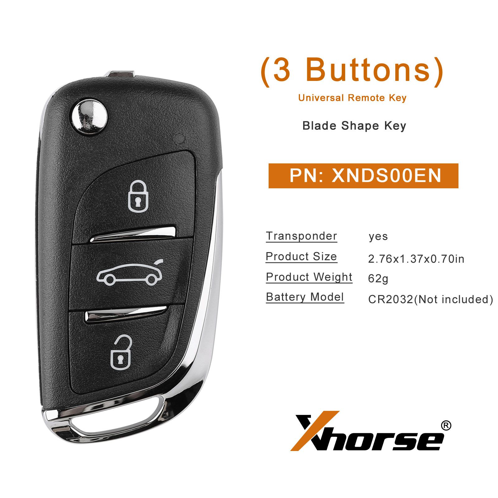  Xhorse DS Style Wireless Universal Remote Key 3 Buttons XN002 for VVDI Key Tool 5pcs/lot