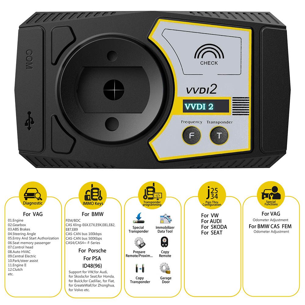 V7.3.1 Xhorse VVDI2 Full Kit with All 13 Software including OBD48 + 96bit 48 + MQB + BMW FEM/BDC