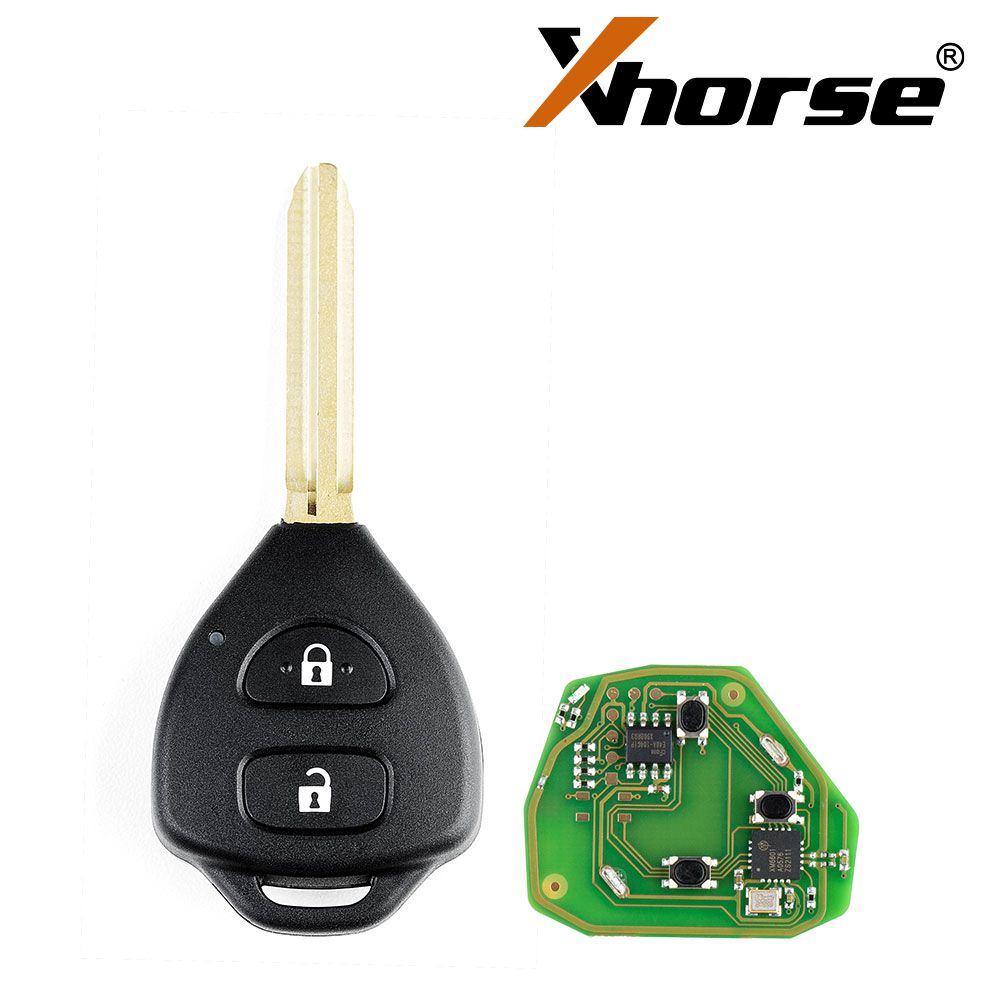 Xhorse XKTO05EN Wire Remote Key Toyota Flat 2 Buttons Triangle English Version 5pcs/lot