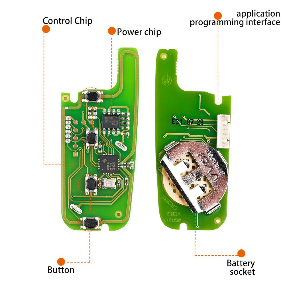 Xhorse XKFO01EN Wire Remote Key Ford Condor Flip 4 Buttons Unmovable Key King English Version 5pcs/lot