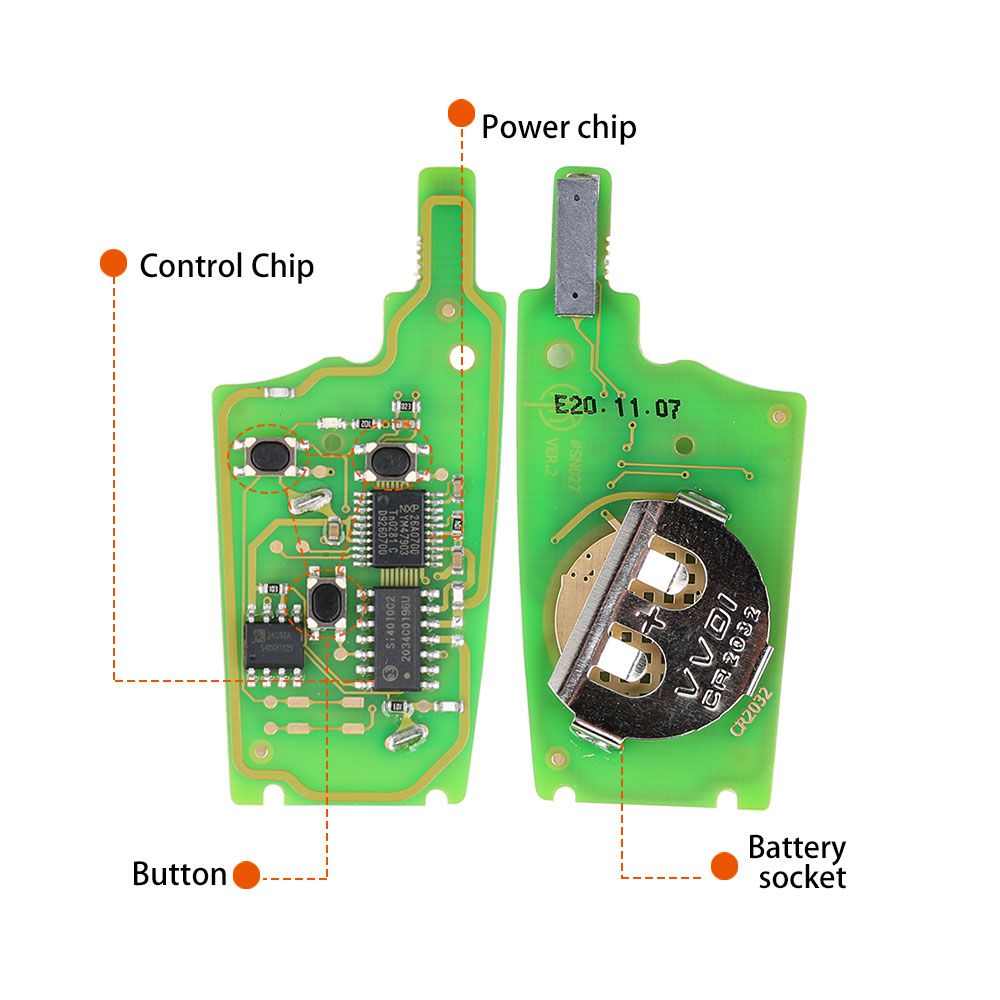 XHORSE XNAU01EN Audi Style Wireless VVDI Universal Flip Remote Key With 3/4 Button 5pcs/lot