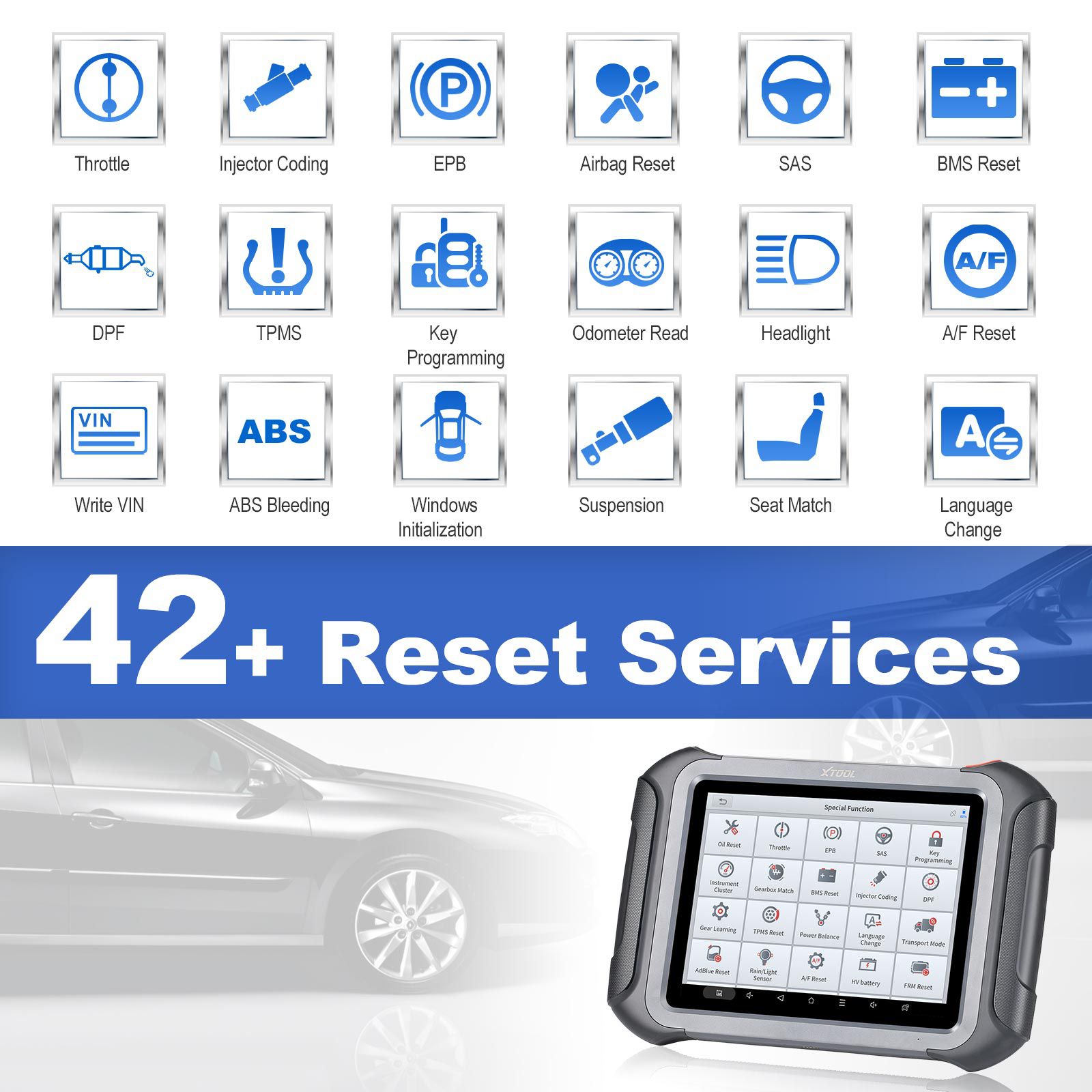 XTOOL D9 Automotive Scan Tool Topology Map Bi-Directional Control ECU Coding Full Diagnostics & 42+ Reset Services Support DoIP & CAN FD