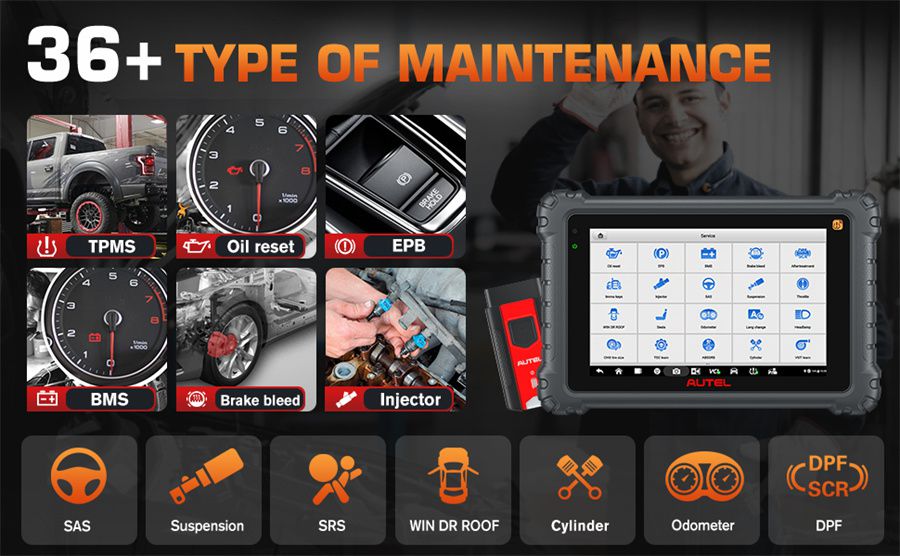  Autel MaxiCOM MK906 PRO-TS Automotive Diagnose and TPMS Relearn Tool 