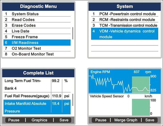 autel maxidiag elite md701 diagnostic menu