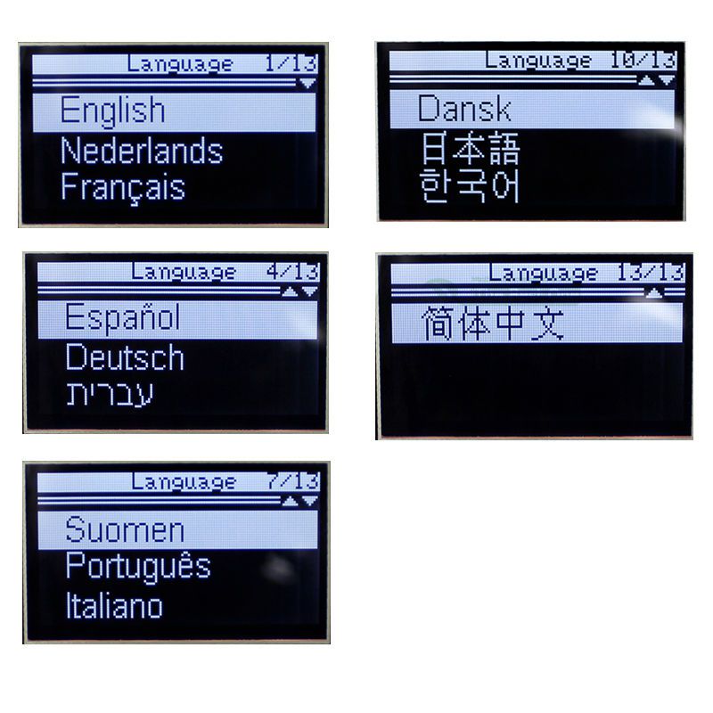 Language Display of VGATE VS890 OBD2 Code Reader